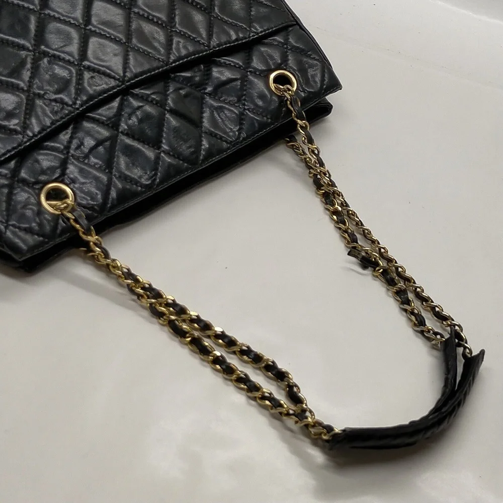 Chanel Black Lamb Skin Tote